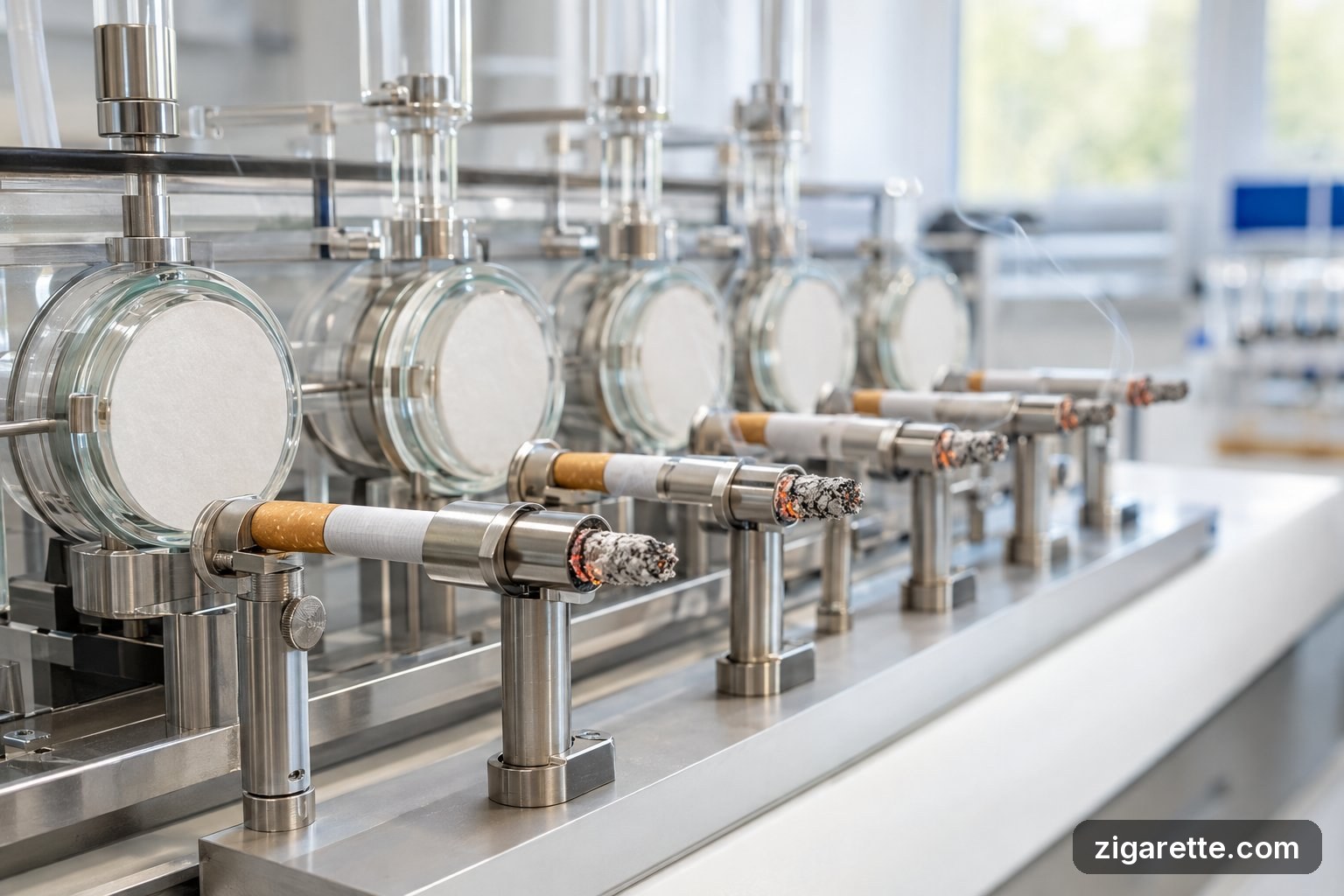 Rauchmaschine im Labor – Analytische Rauchmaschine in einem Prüflabor